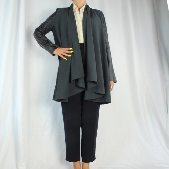 Not for sale AK Atsuro Tayama Waterfall Jacket with Leather Sleeves - Picture 3 of 5